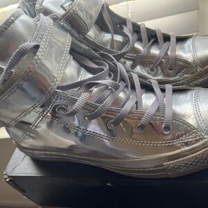 New Metallic Silver Retro Converse